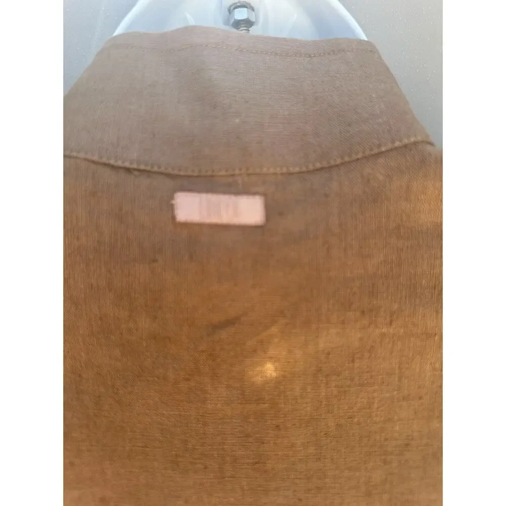 Lunya Woven Linen Sleeveless Shirt Tank in Brown Size Medium NWT - Picture 10 of 16